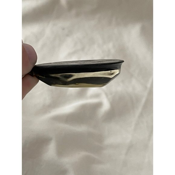 Vintage/Antique Epoxy Prayer Hands Black Teardrop Pendant Chain Necklace - Picture 8 of 12